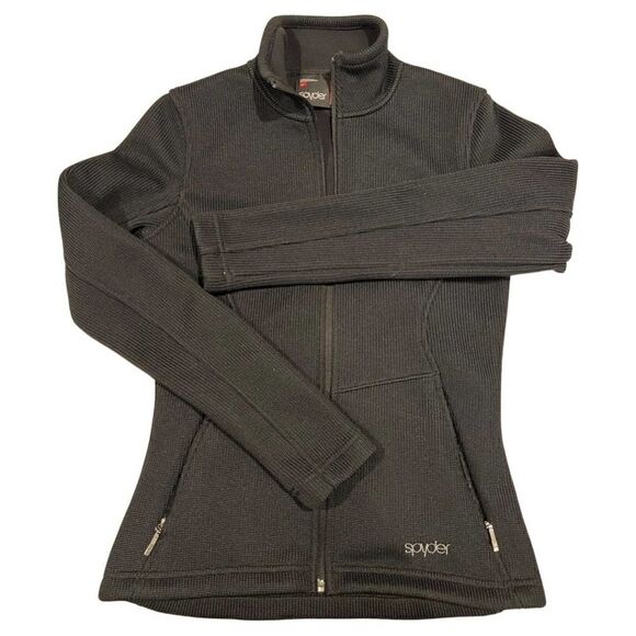 Spyder Women Black  full zip Jacket Size S/P - Picture 3 of 9